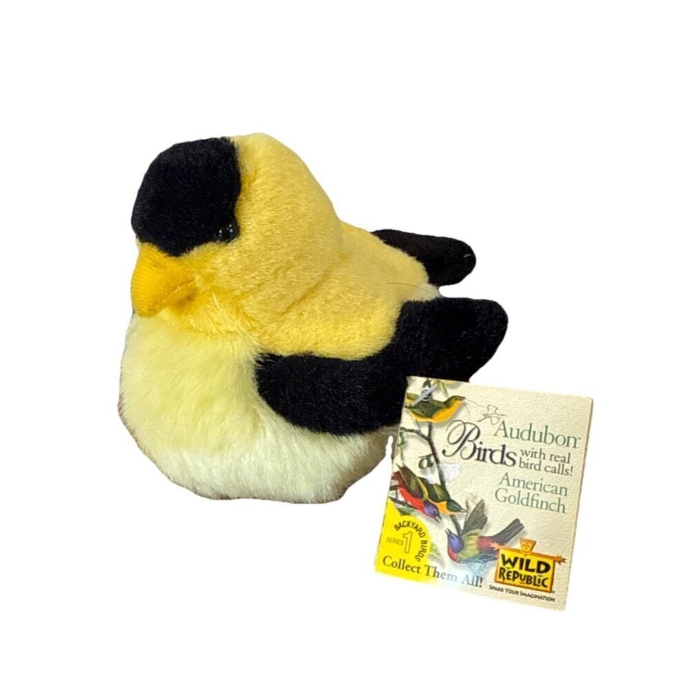 Wild Republic Audubon Birds Chirping Plush American Goldfinch Backyard Series 1